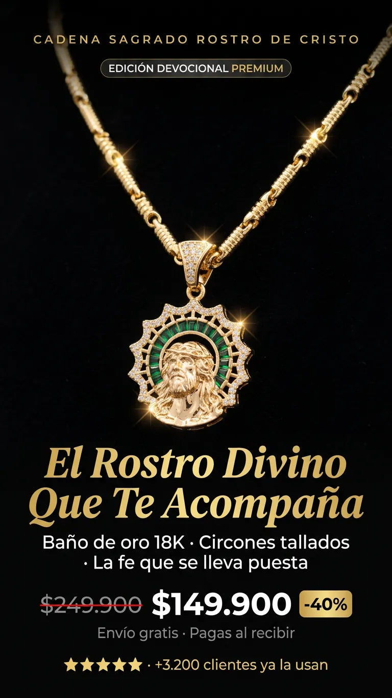 Cadena Sagrado Rostro de Cristo edición devocional premium por $149.900